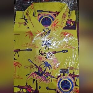Retro Rifle "Palm" V3 Yellow Button-Down